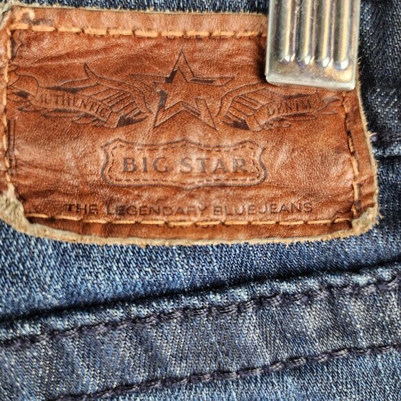 Big Star Jeans Womens 28 Blue Liv Cropped Dark Wash Denim Flap Pockets (28x23) - Picture 10 of 12